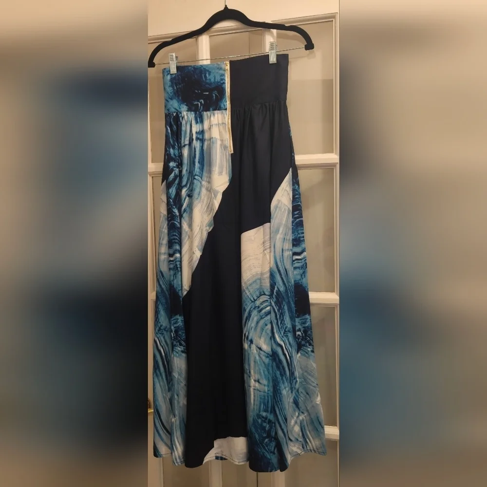 Aleeza Elegant Aruba Ocean A-Line Skirt- STUNNING!! SOLD OUT ON WEBSITE!! - Picture 7 of 12